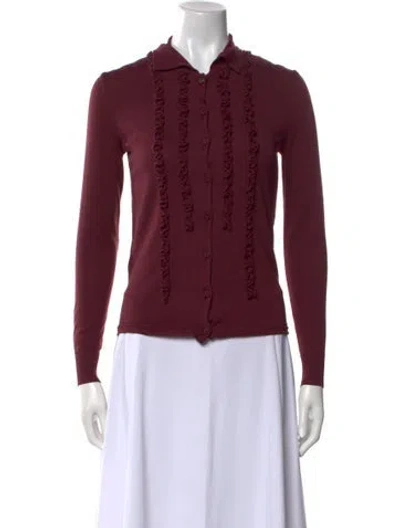Pre-owned Alberta Ferretti Long Sleeve Top In Burgundy