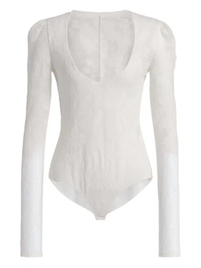 Alberta Ferretti Long-sleeve Wool Body In White