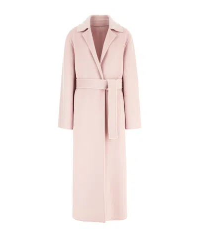 Alberta Ferretti Long-sleeved Belted Coat In Pink