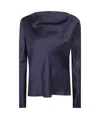 Alberta Ferretti Knitted Wool-blend Top In Black