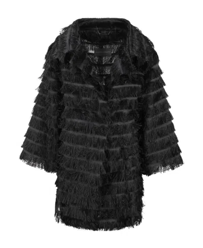 Alberta Ferretti Long-sleeved Casual Jacket In Black