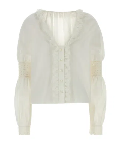 Alberta Ferretti Long-sleeved Cover-up In White