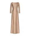 Alberta Ferretti Miakdo Long Beige Maxi Dress In Neutral