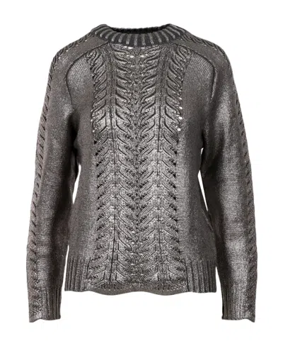 Alberta Ferretti Long-sleeved Pullover In Black