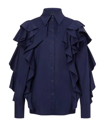 ALBERTA FERRETTI ALBERTA FERRETTI RUFFLED POPLIN SHIRT