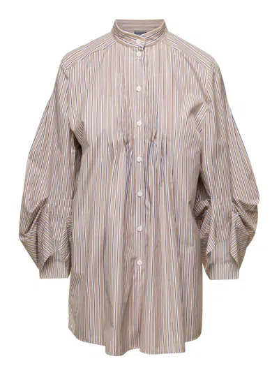 Alberta Ferretti Long Sleeved Striped Shirt In Multi