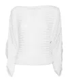 Alberta Ferretti White Round Neck Sweater With Textured Pattern In White