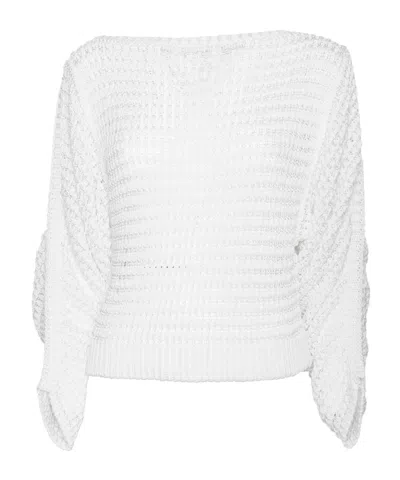Alberta Ferretti Long-sleeved Sweater In White