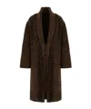 Alberta Ferretti Long-sleeved Twill Coat In Brown