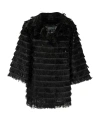 Alberta Ferretti Long-sleeves Fringed Jacket In Black