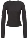 Alberta Ferretti Long-sleeves Gathered Top In Grey