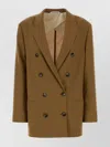 Alberta Ferretti Longline Polyester Blazer Featuring Button Accents In Brown