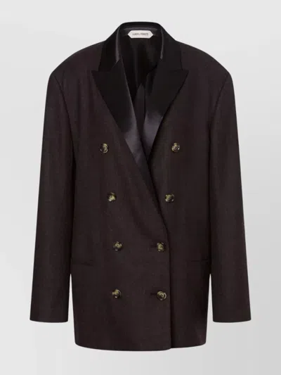 ALBERTA FERRETTI LONGLINE STRUCTURED SATIN BUTTON SUIT