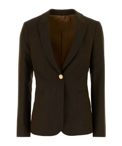 Alberta Ferretti Long-sleeve Blazer In Brown