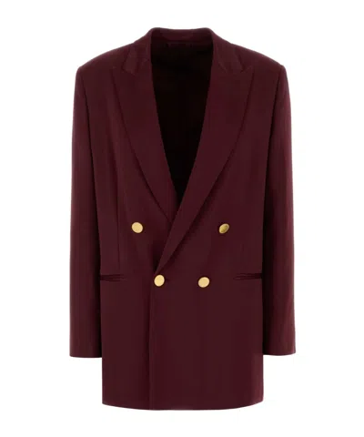 Alberta Ferretti Long-sleeve Blazer In Burgundy