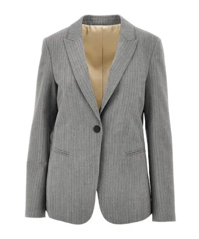 Alberta Ferretti Long-sleeve Blazer In Gray