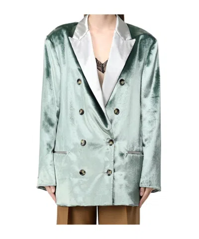 Alberta Ferretti Long-sleeve Blazer In Green
