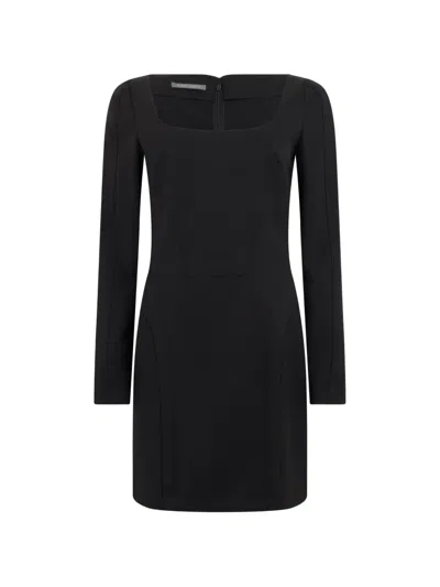 Alberta Ferretti Long-sleeve Mini Dress In Black