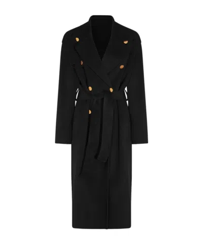 Alberta Ferretti Long-sleeved Coat In Black