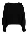 Alberta Ferretti Long-sleeved Knitted Pullover In Black