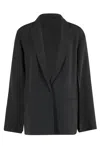 Alberta Ferretti Loose-fit Black Blazer With Lapel Neckline In Black