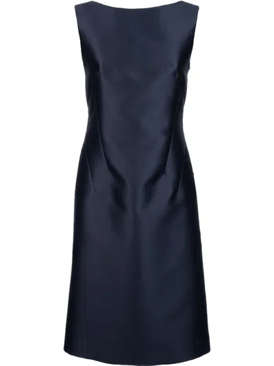 Alberta Ferretti Raso Midi Dress In Blue