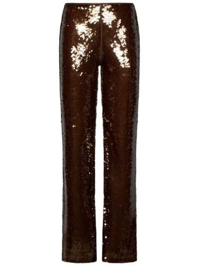 Alberta Ferretti Low-waisted Flare Trousers In Brown