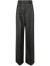 Alberta Ferretti Pinstriped Tailored Palazzo Pants In Black