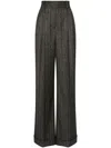 Alberta Ferretti Pinstriped Tailored Palazzo Pants In Black