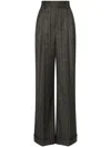 Alberta Ferretti Pinstriped Tailored Palazzo Pants In Black