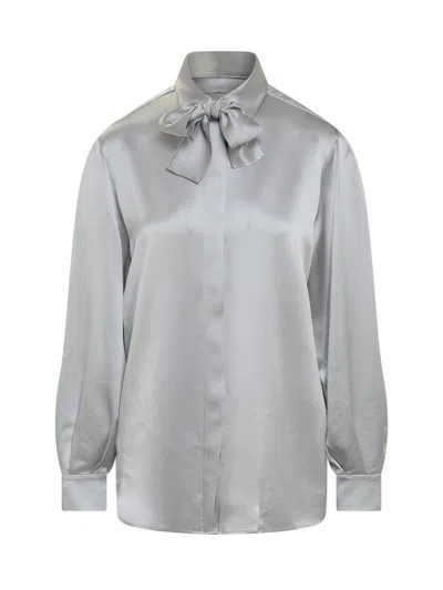Alberta Ferretti Luxurious Silk Button-up Shirt In Gray