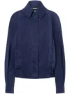 Alberta Ferretti Lyocell Bomber Jacket In Blue