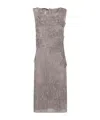 Alberta Ferretti Alberta Ferreti Macrame Foliage Midi Dress In Gray