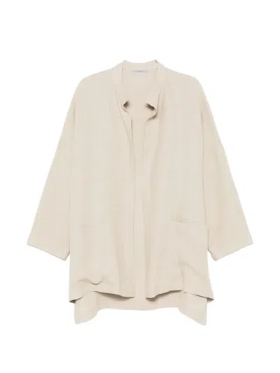 Alberta Ferretti Mandarin-collar Cardigan In Neutral