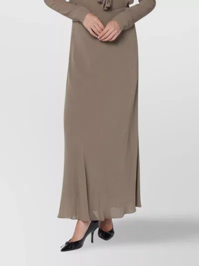 ALBERTA FERRETTI MAXI SKIRT WITH SIDE SLIT AND LONG SLEEVES