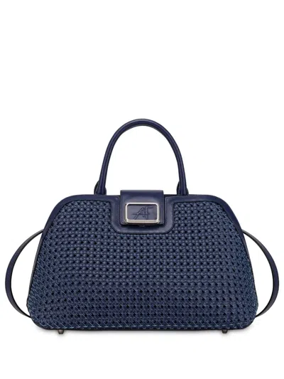 Alberta Ferretti Medium Leather Shoulder Bag In Blue