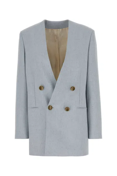 ALBERTA FERRETTI ALBERTA FERRETTI MELANGE LIGHT BLUE JERSEY BLAZER