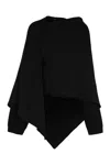 Alberta Ferretti Alberta Ferreti Merino Wool And Cashmere Cape In Black