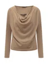 Alberta Ferretti Merino Wool Sweater In Beige