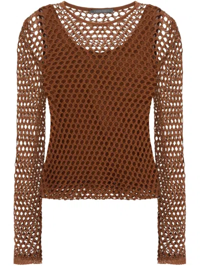 ALBERTA FERRETTI MESH LONG-SLEEVES TOP