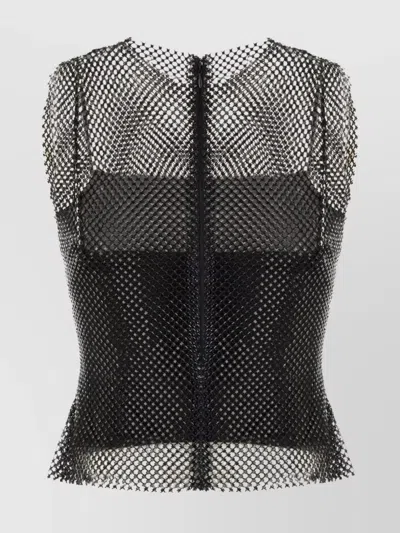ALBERTA FERRETTI MESH OVERLAY SLEEVELESS TOP