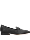 Alberta Ferretti Metal-logo Loafers In Multi