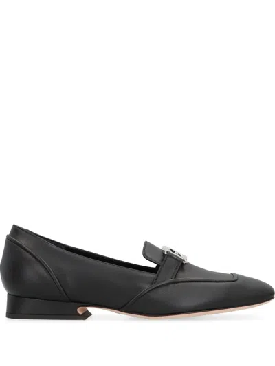 ALBERTA FERRETTI METAL-LOGO LOAFERS
