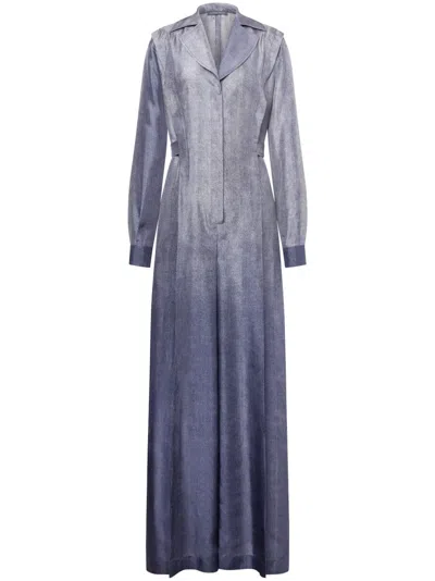 Alberta Ferretti Metallic-finish Jumpsuit In Blue