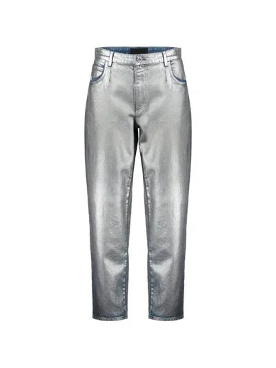 Alberta Ferretti Metallic-effect High-waisted Jeans In Multi
