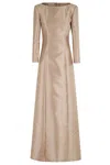 Alberta Ferretti Miakdo Long Beige Maxi Dress In Neutral