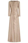 Alberta Ferretti Miakdo Long Beige Maxi Dress In Neutral