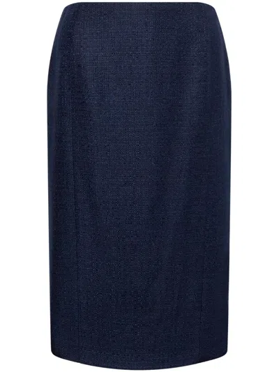 Alberta Ferretti Mittellanger Bleistiftrock In Blau