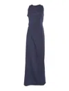 Alberta Ferretti Maxi Dress With Exquisite Cut-out Details In Blue
