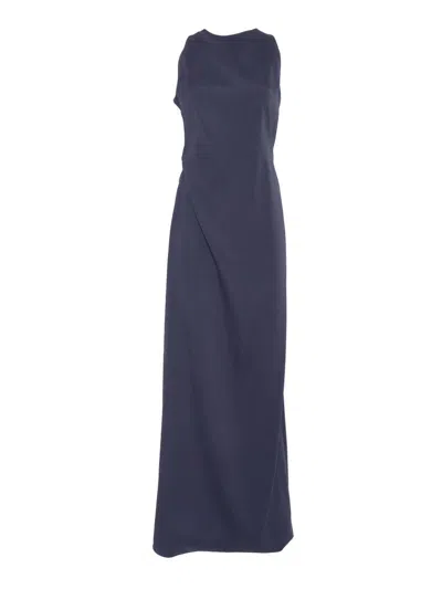 Alberta Ferretti Maxi Dress With Exquisite Cut-out Details In Blue